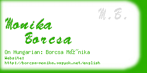 monika borcsa business card